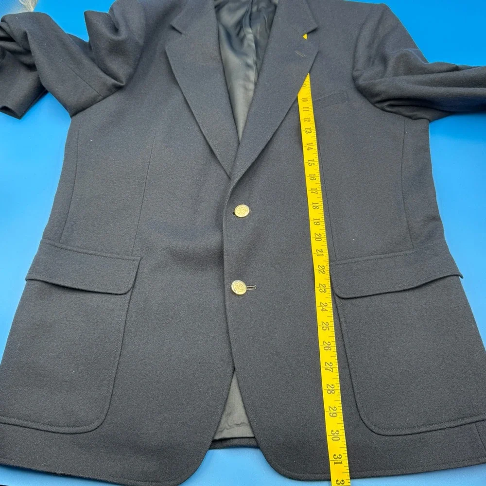 VTG Arnie Arnold Palmer‎ Mens Navy Wool Blazer Gold Button Sport Coat 42R